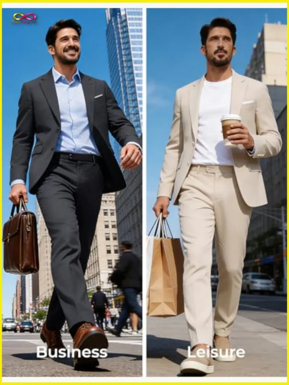 Classic Fit Two Button Blazer Suit Set Business Dress Elegant Minimal